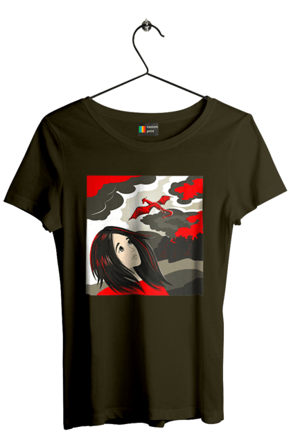 Women's t-shirt with prints Girl and dragon. Dragon, fantasy, romance, young woman. 2070702