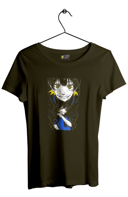 Women's t-shirt with prints Blue Lock Meguru Bachira. Anime, bachira, blue lock, blue prison, football, manga, meguru, meguru bachira, sport. 2070702