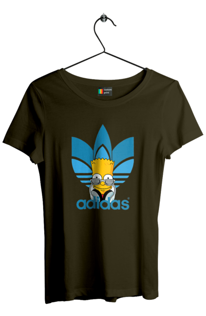 Футболка женская с принтом Adidas Барт. Adidas, bart, адидас, барт, симпсон. 2070702