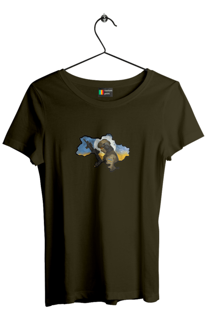 Women`s t-shirt with prints Glory to the ZSU. Clear sky, free nation, freedom, glory to heroes, glory to ukraine, happy people, peace, ukraine, will. 2070702