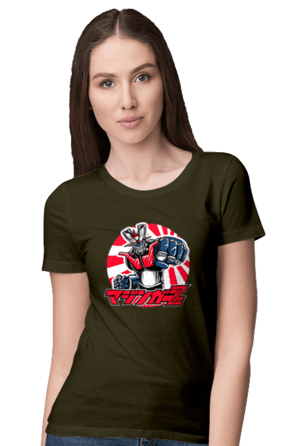 Women's t-shirt with prints Mazinger Z Grendizer. Anime, goldorak, goldrake, grendizer, manga, mazinger z, mecha, robots. 2070702