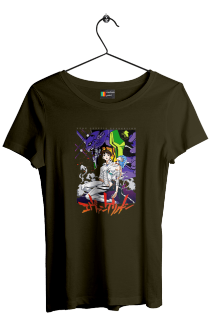 Women's t-shirt with prints Evangelion. Anime, evangelion, eve, kaoru, manga, neon genesis evangelion, rei ayanami, shinji. 2070702