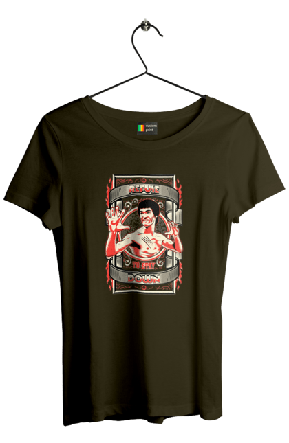 Women's t-shirt with prints Bruce Lee. Actor, bruce lee, dragon, movie, poster. 2070702