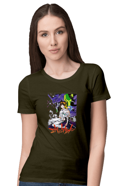 Women's t-shirt with prints Evangelion. Anime, evangelion, eve, kaoru, manga, neon genesis evangelion, rei ayanami, shinji. 2070702