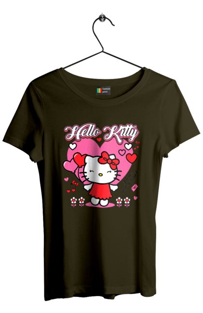 Women's t-shirt with prints Hello Kitty. Brand, cat, character, hello kitty, kitten. 2070702