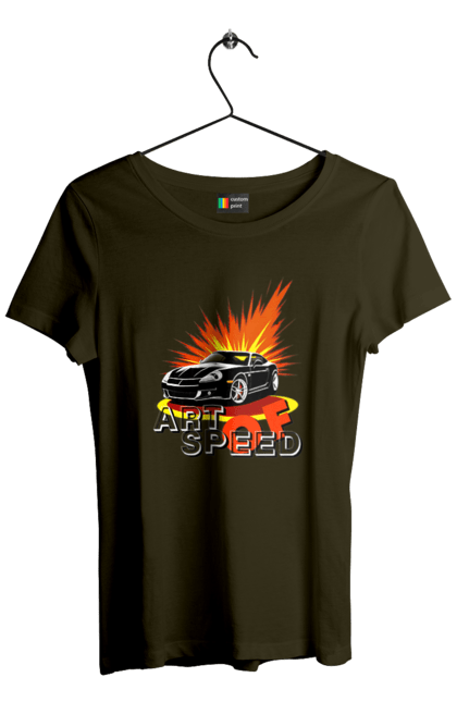 Women`s t-shirt with prints Speed. Auto, auto, car, race, speed. 2070702
