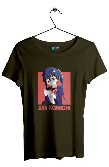 Women's t-shirt with prints Kiniro Mosaic Aya Komichi. Anime, aya komichi, gold mosaic, kiniro mosaic, kinmoza, manga. 2070702