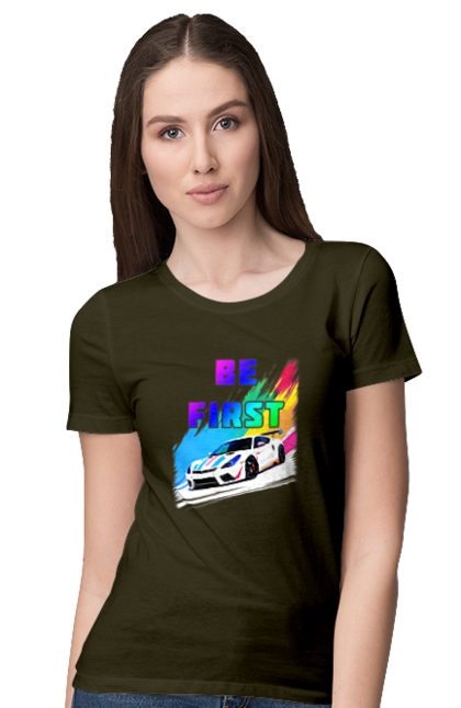 Women`s t-shirt with prints Race. Automobile, race, sport car, sports car. 2070702