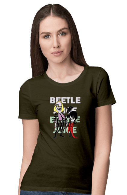 Women's t-shirt with prints Beetlejuice. Beetlejuice, comedy, ghost, horror, movie, tim burton, warner bros. 2070702