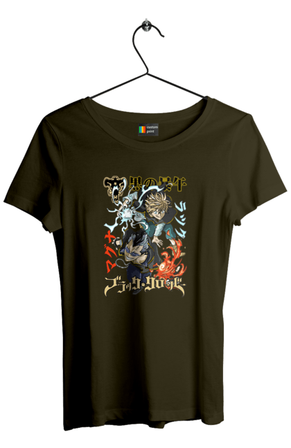 Women's t-shirt with prints Black Clover Magna Swing and Luck Voltia. Anime, black clover, luck voltia, magna swing, manga, wizard king. 2070702