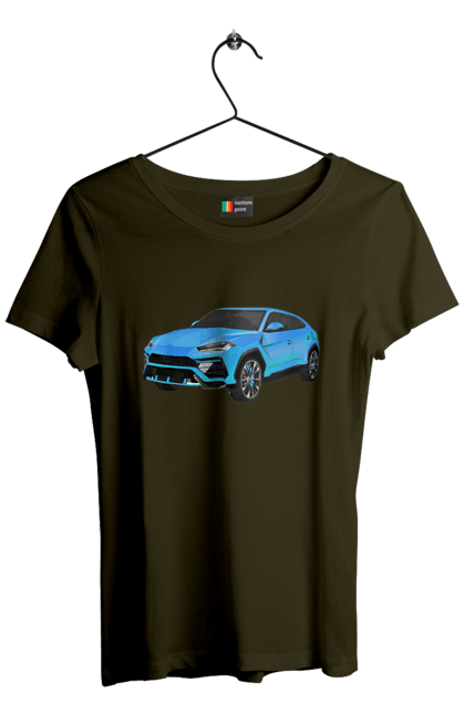 Футболка жіноча з принтом "Ламборгіні Урус". Автомобіль, ламборгіні, ламборгіні урус, урус. 2070702