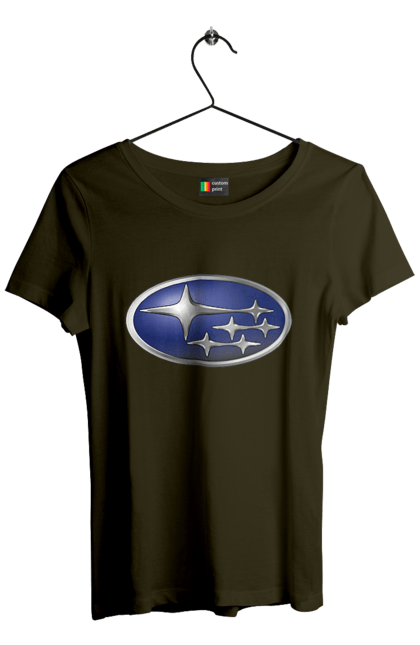 Women`s t-shirt with prints Subaru. Auto, logotype, subaru. 2070702
