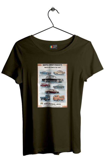 Футболка жіноча з принтом "Аутомобільйо". Rootes, rootes (australia) limited, rootes group, rootes group products. 2070702
