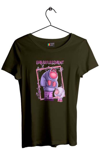 Women's t-shirt with prints Inside Out Embarrassment. Cartoon, embarrassment, emotions, inside out, pixar. 2070702