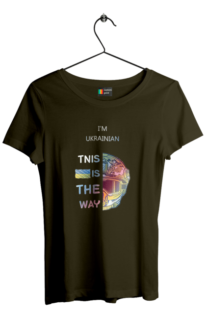 Футболка жіноча з принтом "Я українець це шлях колорфул". Зсу, мандалоріан, символ україни зсу, солдат зсу, україна, українець це шлях, це шлях, я українець. 2070702