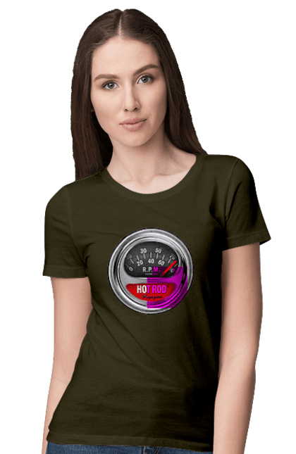 Women`s t-shirt with prints Hot rod. Bike, biker, biker club, bikers club, brother, brutal, dude, hot asphalt, hot horse, hot rod, motorcycle, motorcyclist, real man, road 50, road 66, road 80, roads of america, roads of ukraine, roads we choose, speed, take, thirst for speed. 2070702