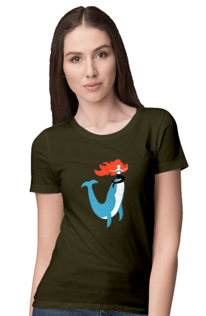 Women`s t-shirt with prints Mermaid And Whale. Mermaid, sea, whale. 2070702