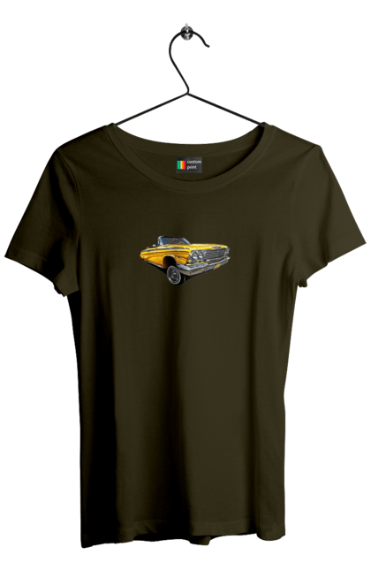 Women`s t-shirt with prints Car. Car, chevrolet, classic, impala, lowrider. 2070702