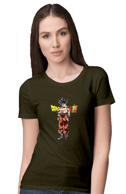 Футболка жіноча з принтом "Перли дракона Сон Гоку". Dragon ball, manga, son goku, аніме, гоку, манга, перли дракона, сон гоку. 2070702