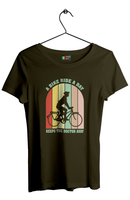 Women`s t-shirt with prints Bike ride. Bike, bike ride, bike ride, burn, healthy lifestyle. 2070702