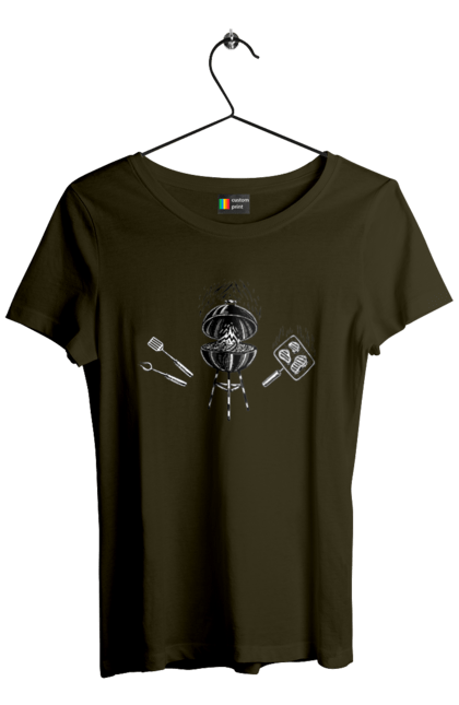 Women`s t-shirt with prints Barbecue Fry Meat. B-b-q, fry, meat. 2070702
