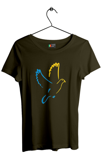 Футболка жіноча з принтом "Голуб миру". Голуб миру, мир, перемога україни, україна. 2070702