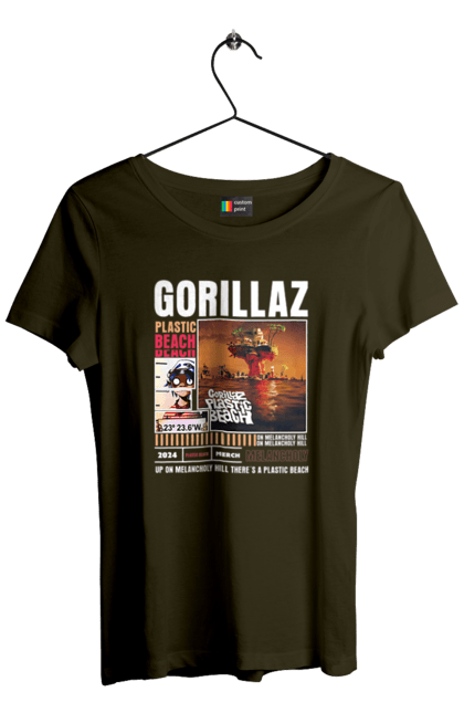 Women's t-shirt with prints Gorillaz. Electronics, gorillaz, group, hip-hop, music, rock. 2070702