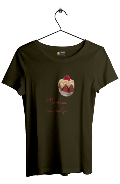 Women`s t-shirt with prints A magical strawberry. Beauty, berry, charming, dessert, magical, strawberries, sweet, sweets. 2070702