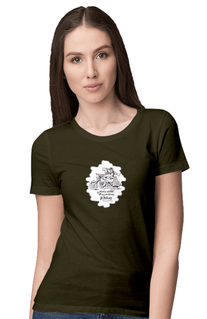 Women`s t-shirt with prints Shevchenko on a motorcycle. Aeneid, books, kobzar, motorbike, shevchenko, ukrainian, vіrsh. 2070702