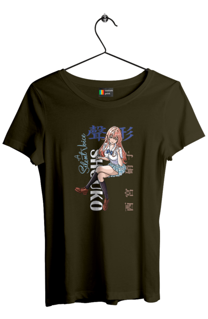 Women`s t-shirt with prints A Silent Voice Shouko Nishimiya. Anime, drama, manga, romance, shouko nishimiya, silent voice. 2070702