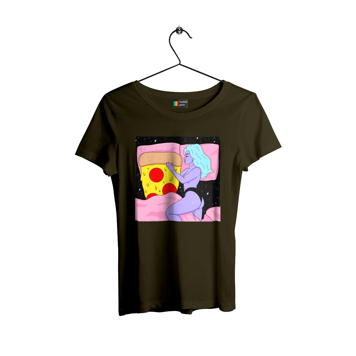 Purple Girl And Pizza