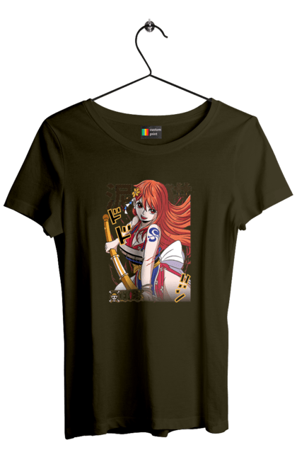 Women's t-shirt with prints One Piece Nami. Anime, cat burglar, manga, nami, one piece, straw hat pirates. 2070702