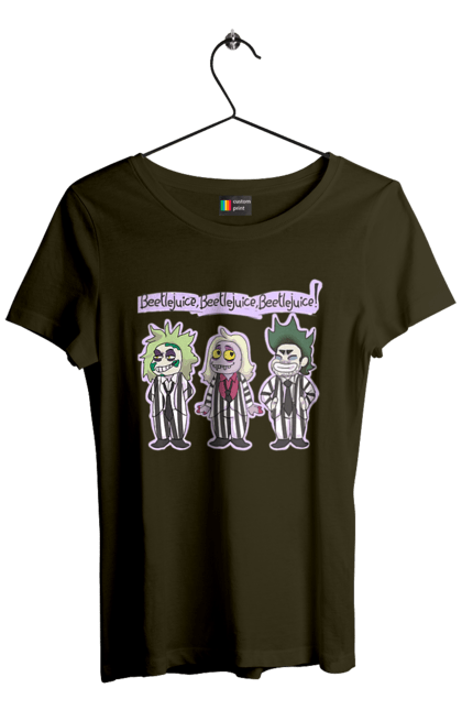 Women's t-shirt with prints Beetlejuice. Beetlejuice, comedy, ghost, horror, movie, tim burton, warner bros. 2070702