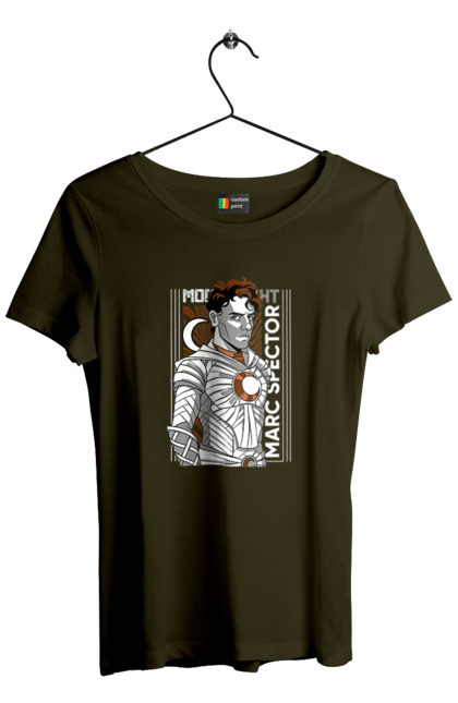 Women's t-shirt with prints Moon Knight. Marc spector, marvel, mcu, moon knight, series, steven grant, tv show. 2070702