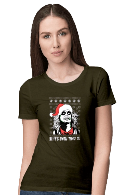 Women`s t-shirt with prints Beetlejuice. Beetlejuice, comedy, ghost, horror, movie, tim burton, warner bros. 2070702