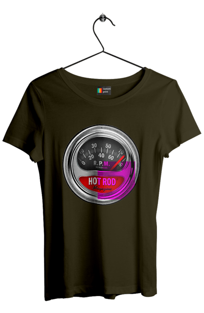 Women`s t-shirt with prints Hot rod. Bike, biker, biker club, bikers club, brother, brutal, dude, hot asphalt, hot horse, hot rod, motorcycle, motorcyclist, real man, road 50, road 66, road 80, roads of america, roads of ukraine, roads we choose, speed, take, thirst for speed. 2070702