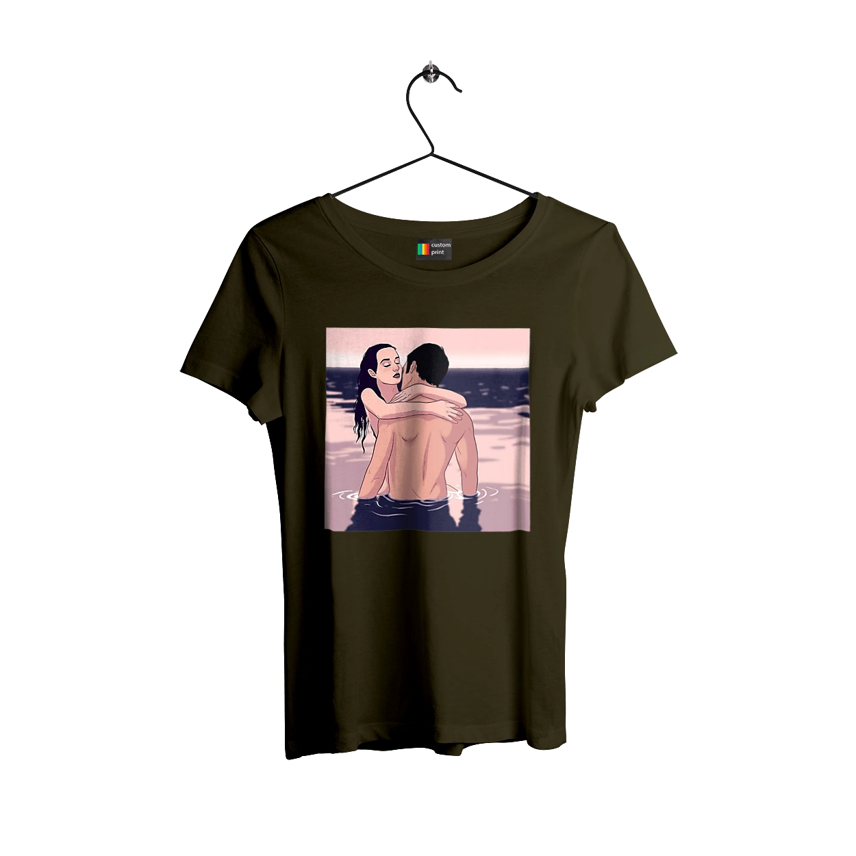 Couple Hugging In The River