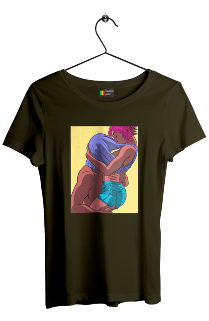 Women`s t-shirt with prints Man Under The T-Shirt In Girls. Boobs, passion. 2070702