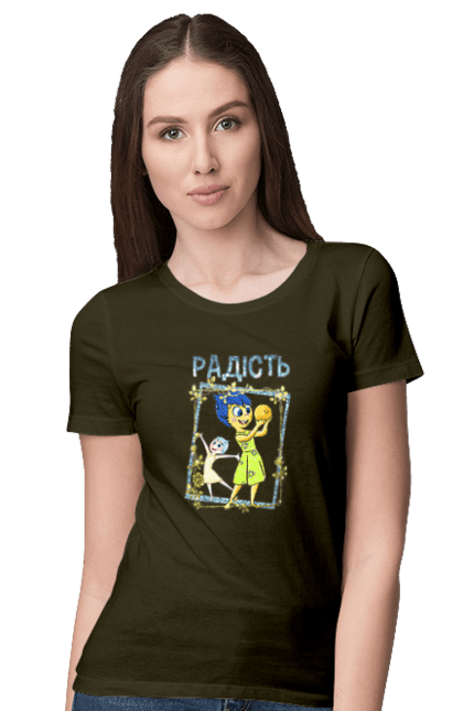 Women's t-shirt with prints Inside Out Joy. Cartoon, emotions, inside out, joy, pixar. 2070702