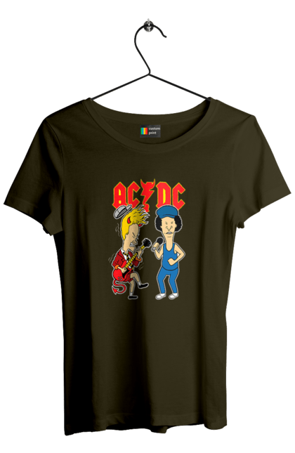 Women's t-shirt with prints AC/DC. Ac dc, acd, blues rock, group, hard rock, music, rock n roll. 2070702