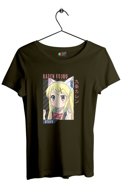 Women's t-shirt with prints Kiniro Mosaic Karen Kujo. Anime, gold mosaic, karen, karen kujo, kiniro mosaic, kinmoza, manga. 2070702