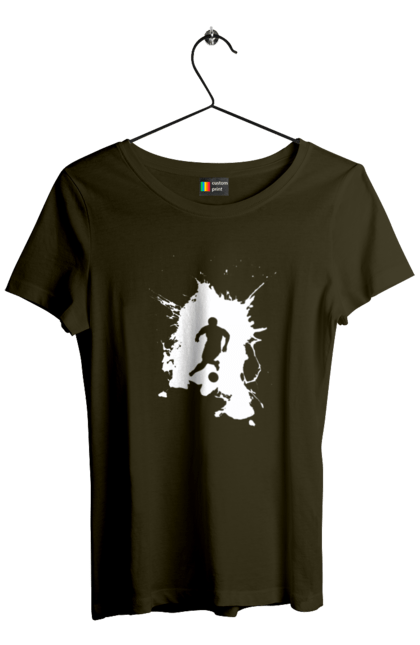 Футболка жіноча з принтом "Футбол у серці". Ворота, гол, збірна, м`яч, перемога, спорт, турнір, україна, футбол, чемпіонат. 2070702