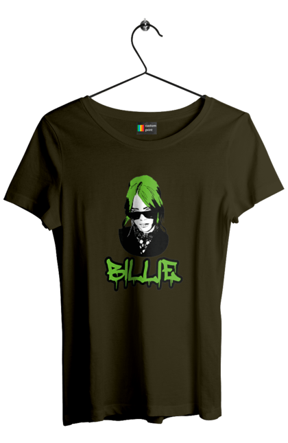Футболка жіноча з принтом "Billie Eilish". Активістка, біллі айліш, мизукант, права, співачка, тварини. 2070702