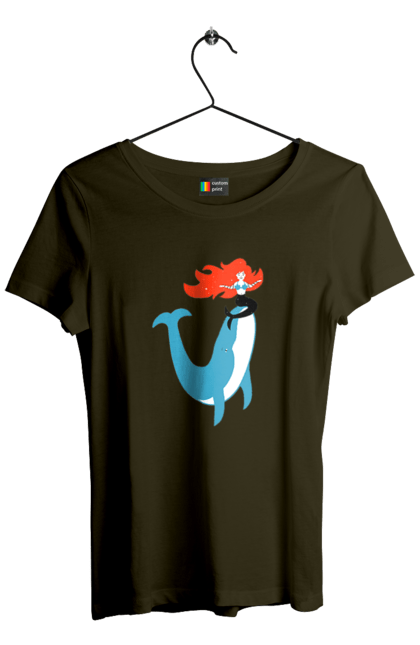 Women`s t-shirt with prints Mermaid And Whale. Mermaid, sea, whale. 2070702
