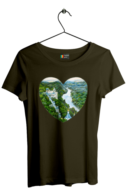 Women`s t-shirt with prints Святогорская лавра. Church, donetsk region, forest, landscape, monastery, river, svyatogorsk, ukraine. 2070702