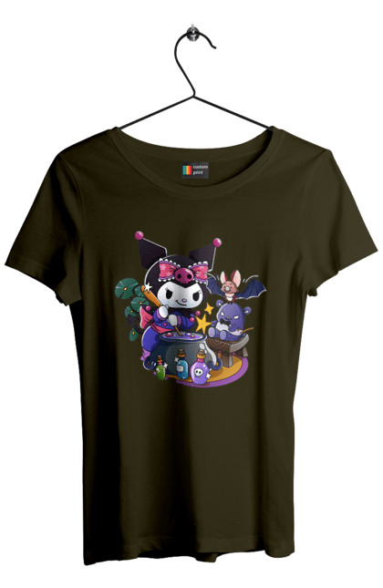 Футболка женская с принтом Хелло Китти Куроми. Hello kitty, аниме, куроми, моя мелодия, персонаж, санрио, хелло китти. 2070702