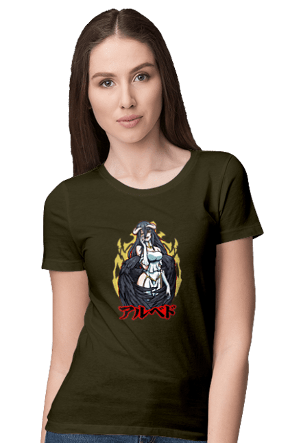 Women's t-shirt with prints Overlord Albedo. Albedo, anime, lord, overlord, tv series. 2070702