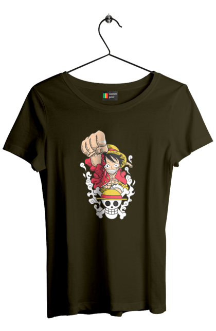 Women's t-shirt with prints One Piece Luffy. Anime, luffy, manga, monkey de luffy, one piece, pirates. 2070702