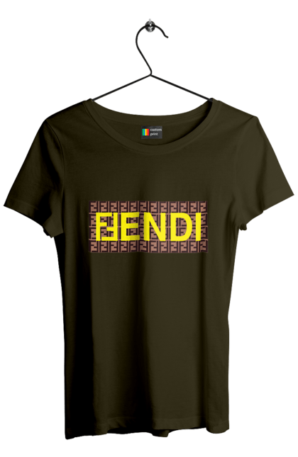 Футболка жіноча з принтом "Fendi". Fendi, lvmh, бренд, будинок моди, італія, люкс, мода, одяг, сумка, фенді. 2070702