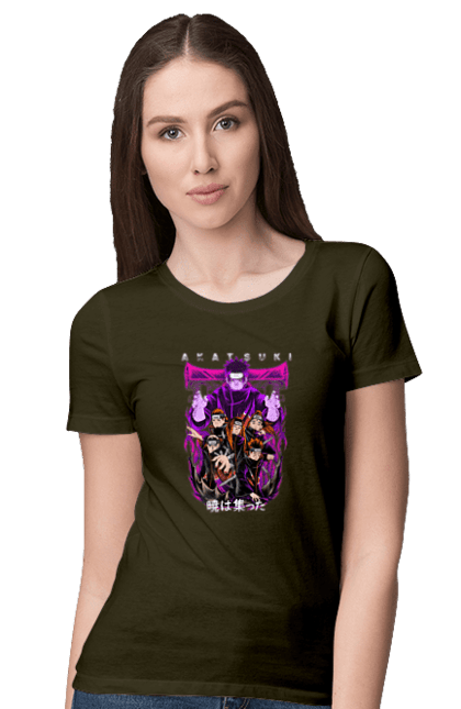 Women's t-shirt with prints Naruto Akatsuki. Akatsuki, anime, character, manga, naruto, ninja, pain, tv series, yahiko. 2070702